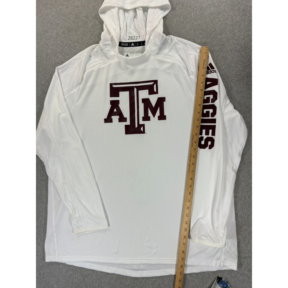 NWT Texas A&M Aggies ClimaLite Performance Hoodie Pullover (Men's 2XL) White - Picture 6 of 13